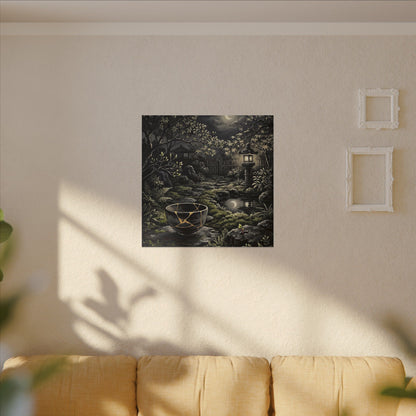 Kintsugi Moonlit Garden in Dappled | Gold Repair Canvas Art