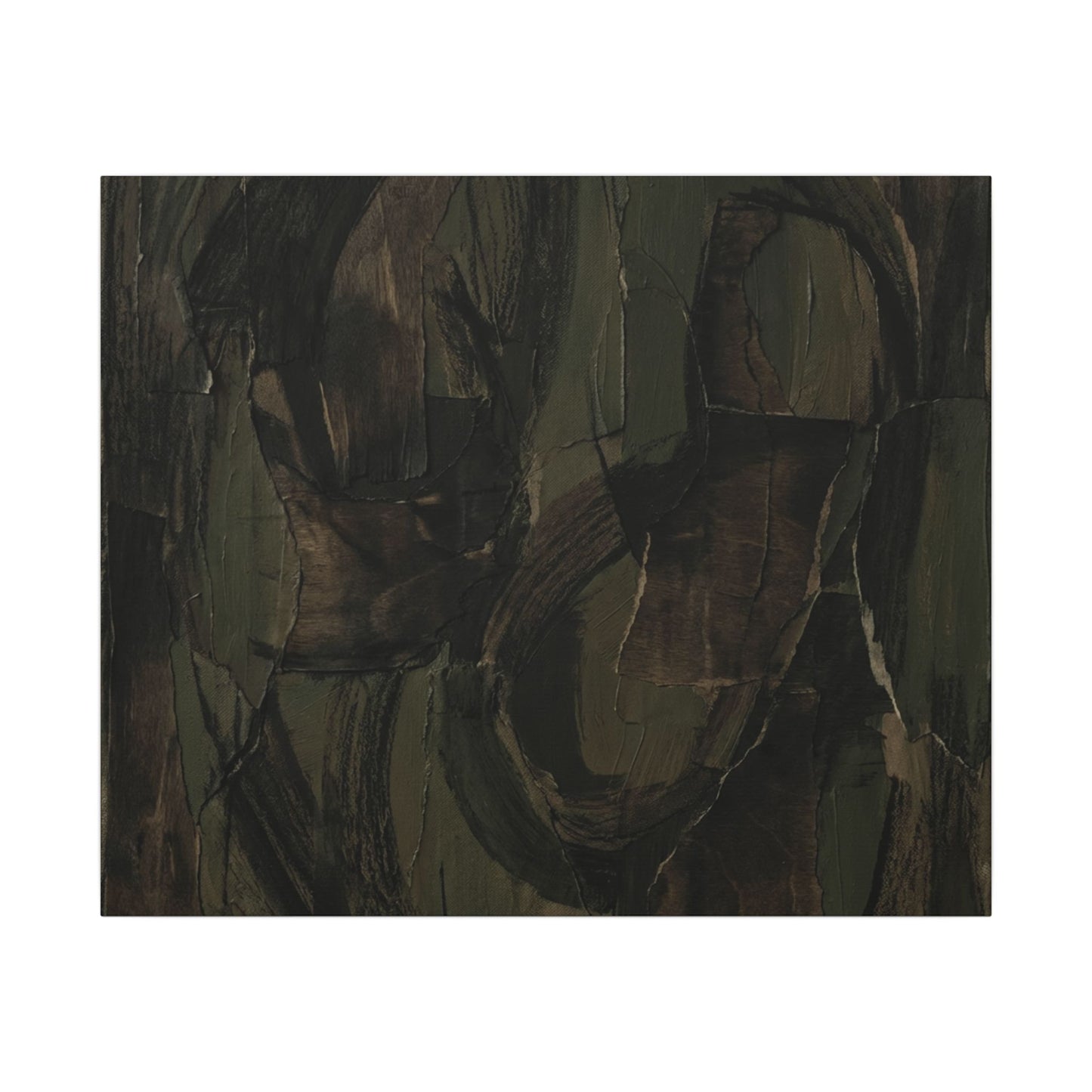 Mixed Media Dark Japandi Textured Canvas Art