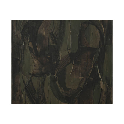 Mixed Media Dark Japandi Textured Canvas Art