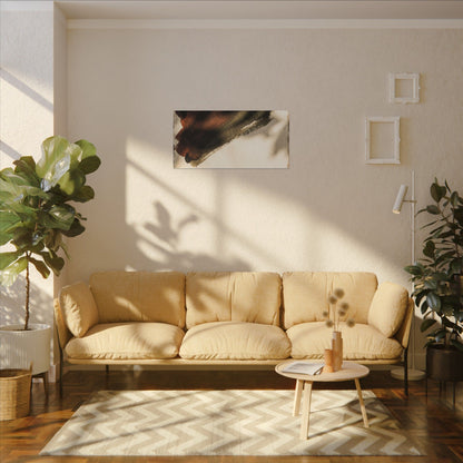 Ink Brushstroke Canvas Art | Summer Dark Japandi Moody Minimal Art