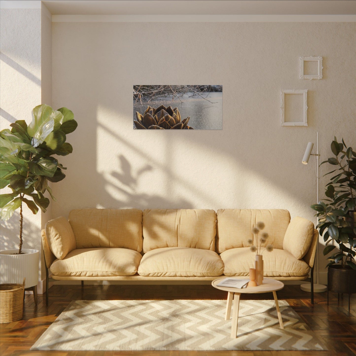 Lotus Flower Gold Repair Canvas Art | Beautiful Kintsugi Art