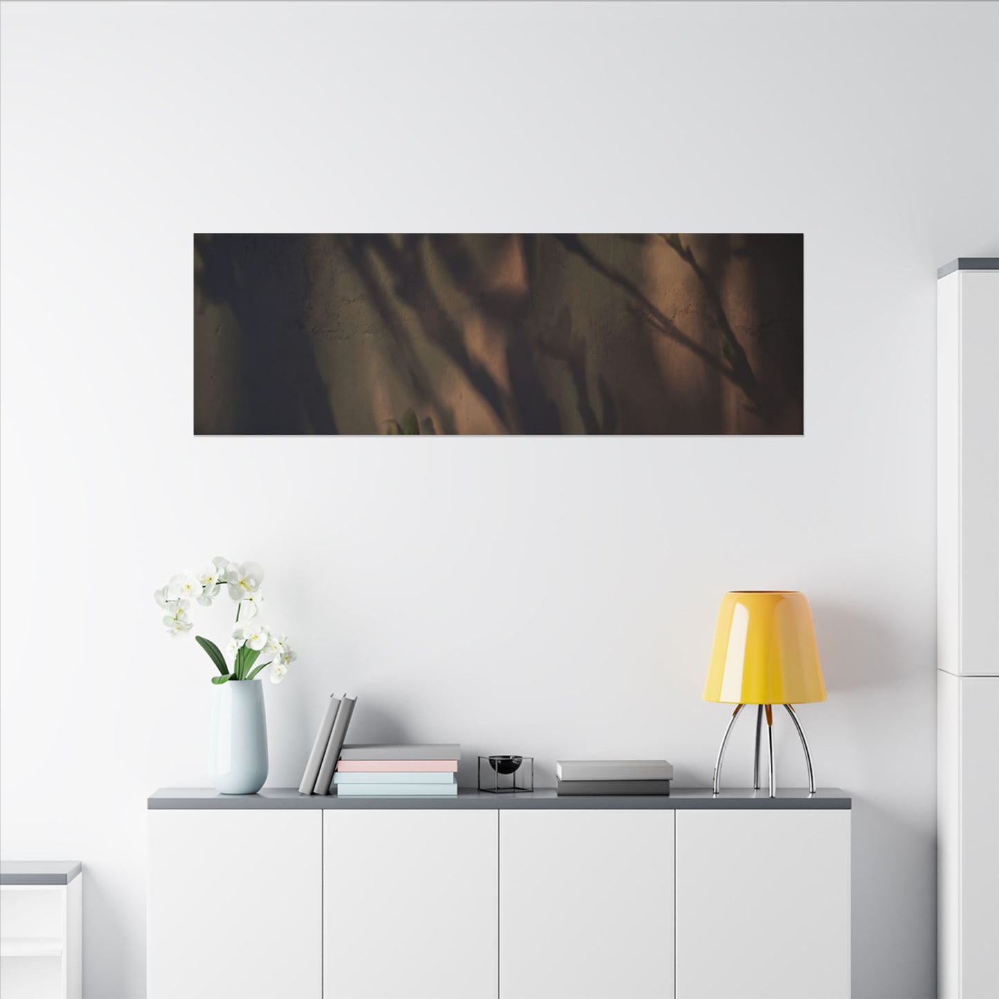 Candlelight Shadow Play Canvas Art - Dark Japandi Shibui