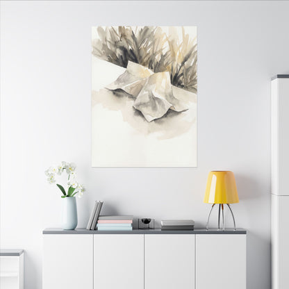 Paper Fold Watercolor Canvas Art | Warm Japandi Art