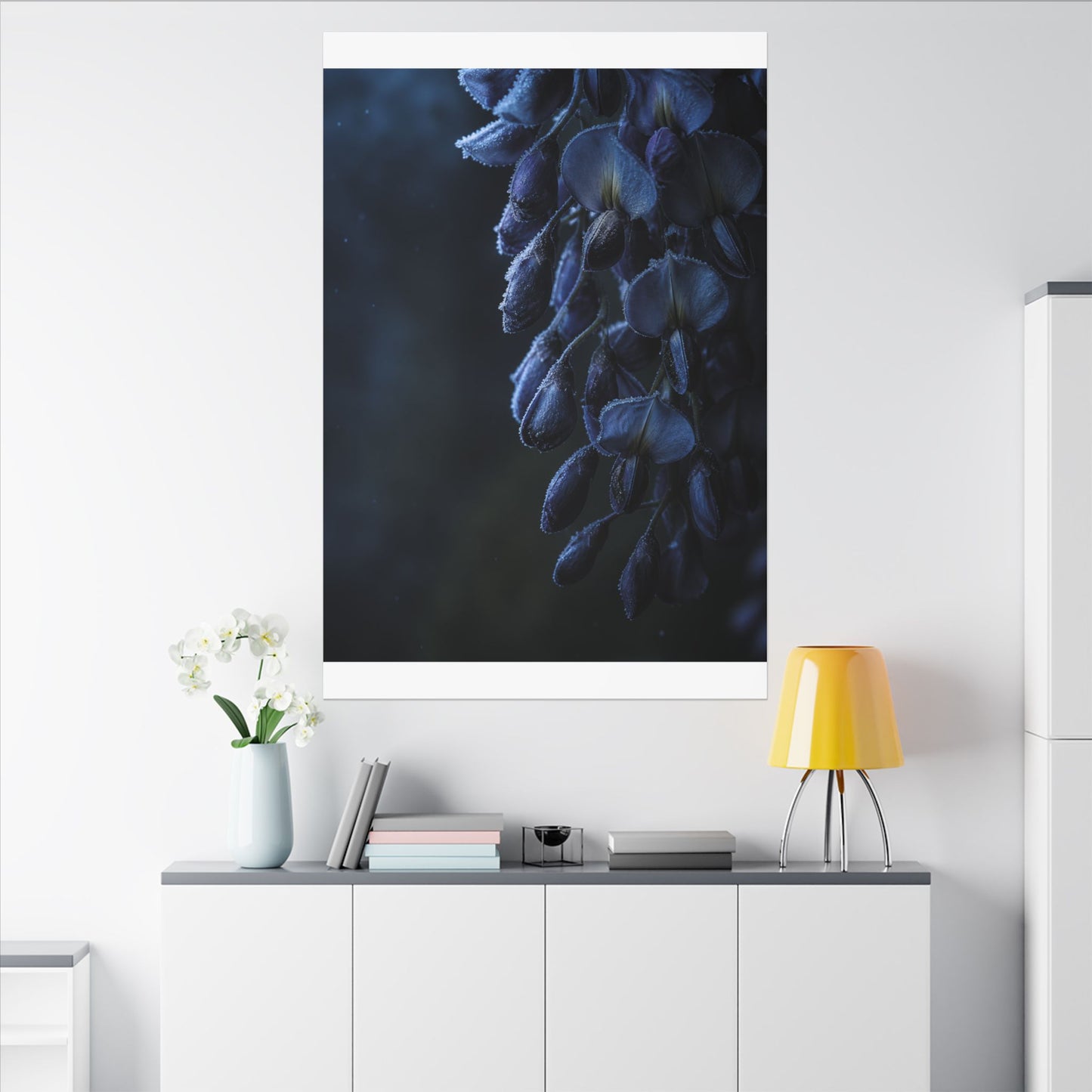 Winter Wisteria Shadow Zen Canvas Art | Atmospheric Decor