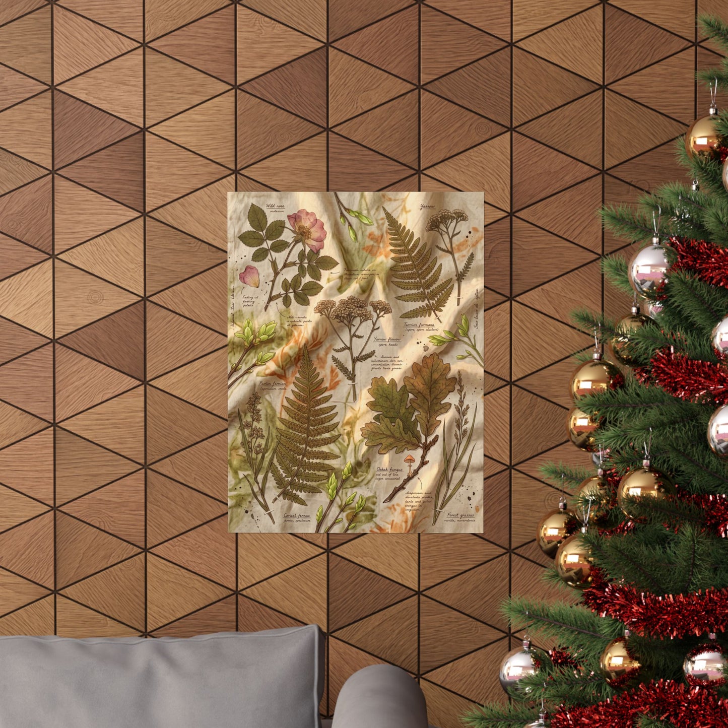 Spring Silk Drape Herbarium Wall Art Print | Nostalgic Decor