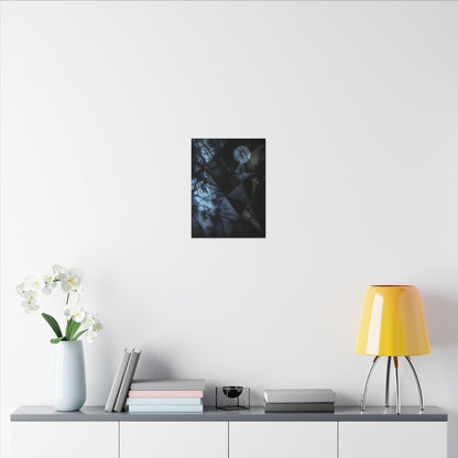 Shadow Play Winter Canvas Art | Dark Japandi Luxurious Design