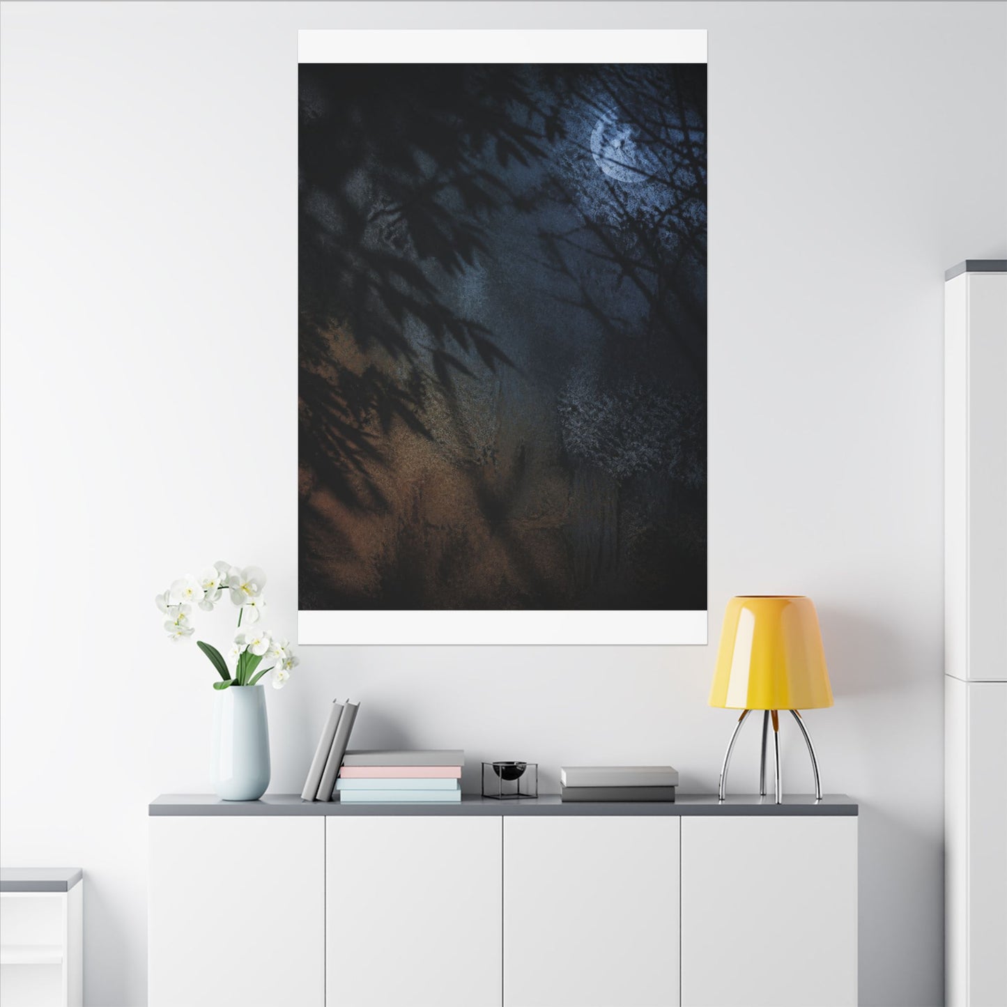 Kanso Shadow Play Canvas Art - Dark Japandi Shadow Zen