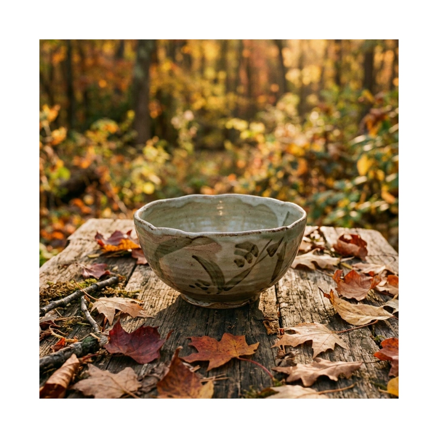 Golden Hour Ceramic Bowl Wall Art Print - Japandi Fukinsei
