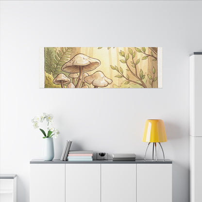 Spring Wild Mushrooms Mushroom Illustration Canvas Art | Cozy Decor