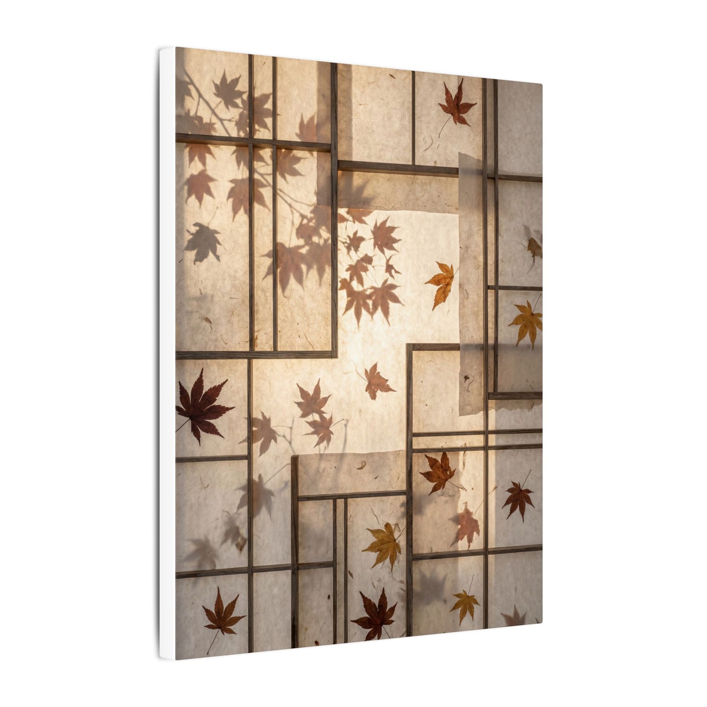 Shoji Screen Japanese Pattern Canvas Art | Neutral Japandi Art