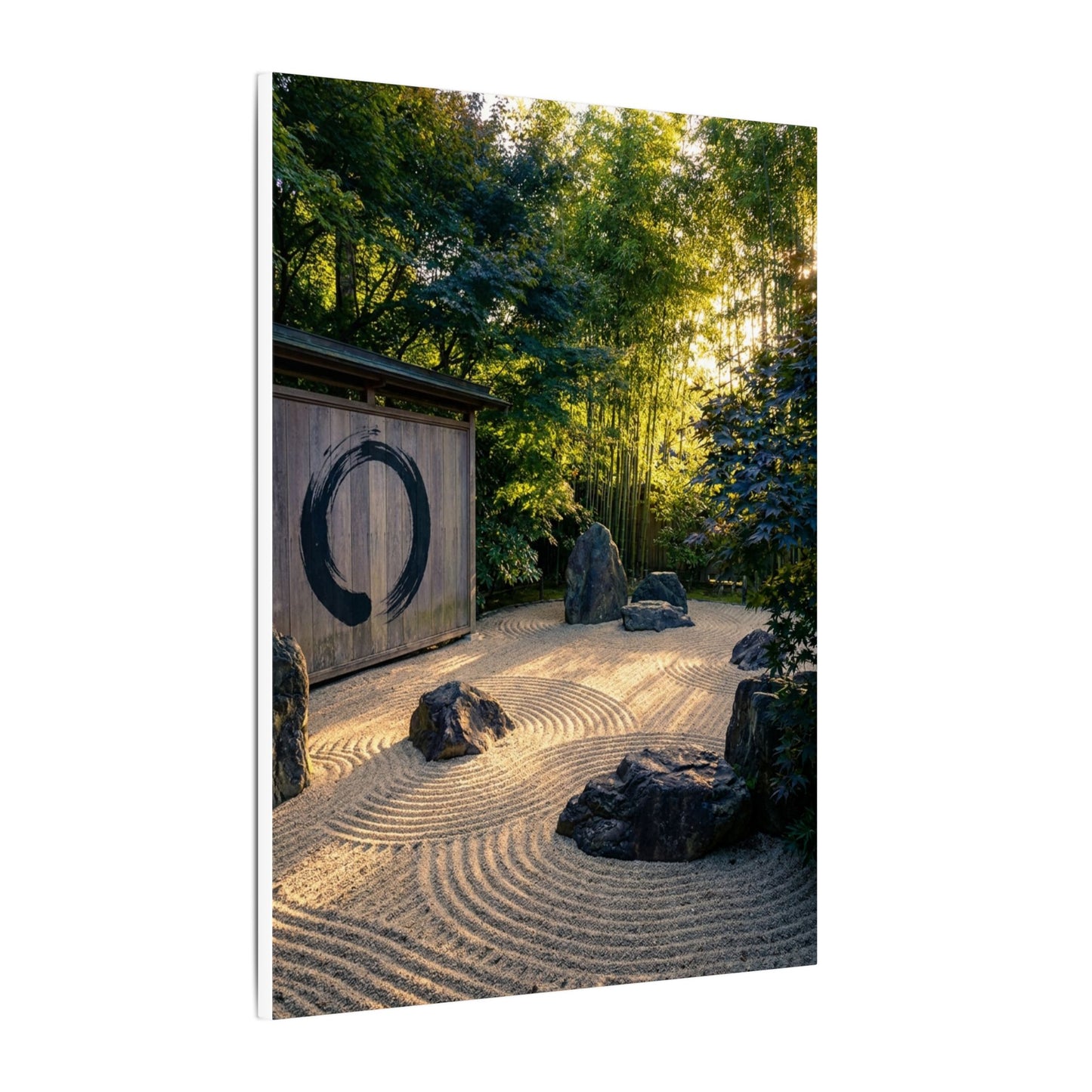 Rock Garden Enso Canvas Art | Tranquil Zen Art