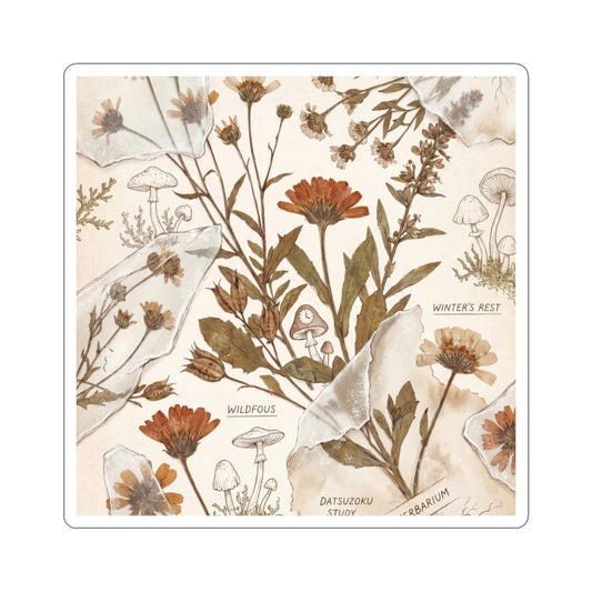 Dried Flowers Herbarium Sticker | Enchanting Cottagecore Art Art Print