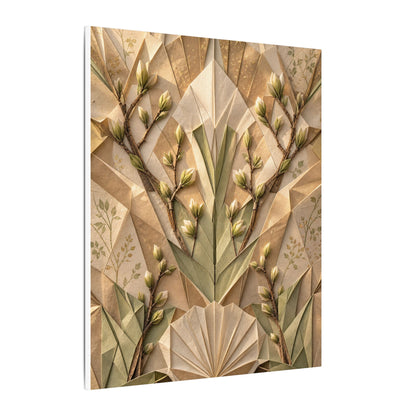 Kanso Paper Fold Canvas Art - Japandi Japanese Pattern