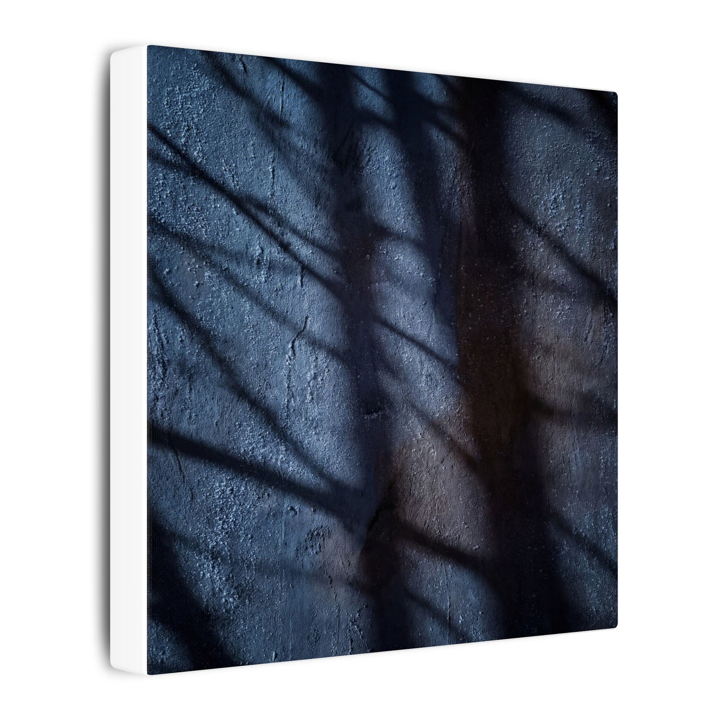 Dark Japandi Shadow Play in Moonlight | Moody Minimal Canvas Art