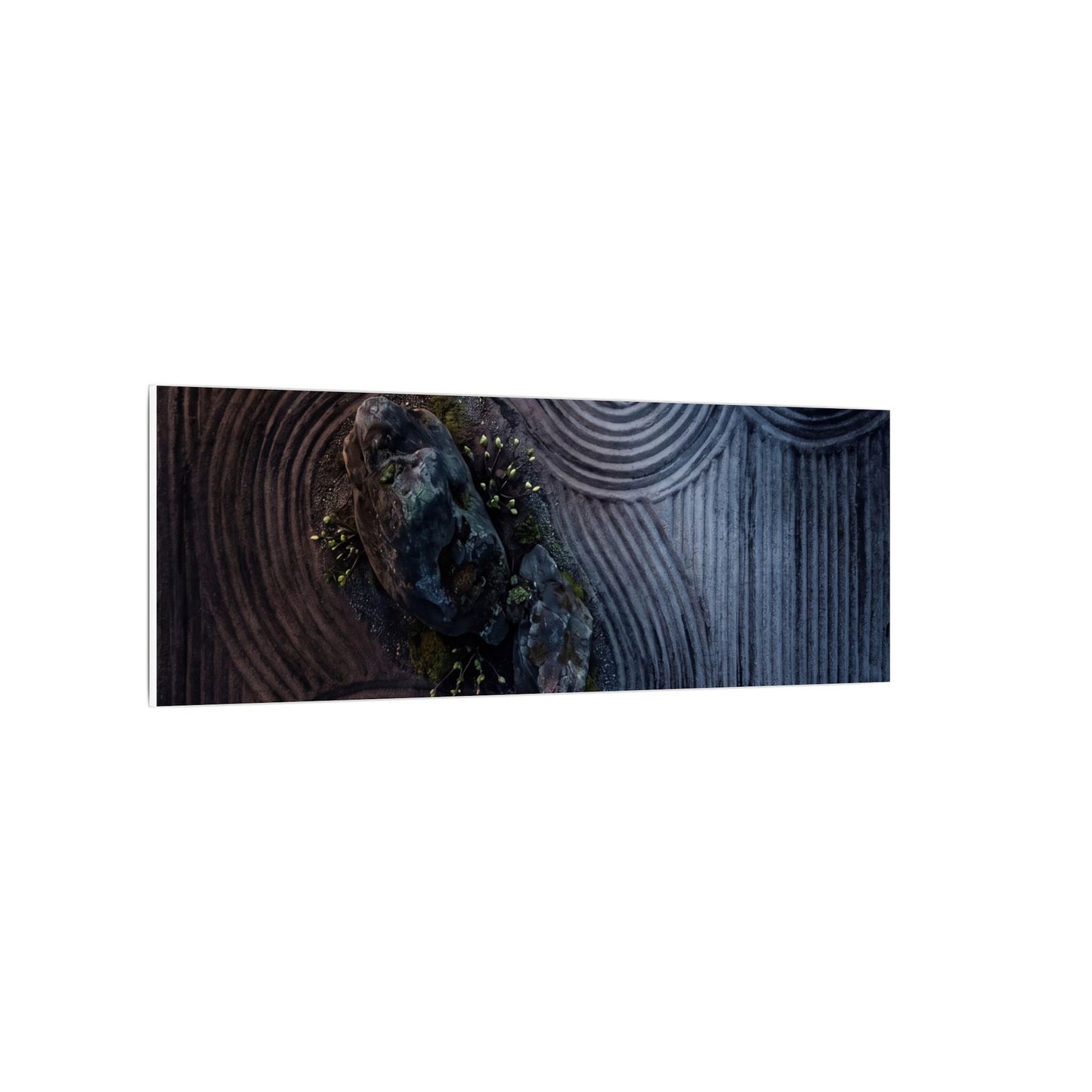 Spring Rock Garden Charcoal Ink Canvas Art | Bold Decor