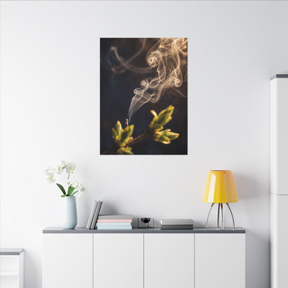 Golden Hour Incense Smoke Canvas Art - Dark Japandi Kanso