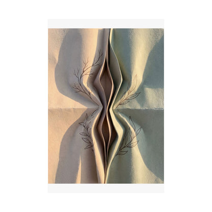 Kanso Paper Fold Wall Art Print - Japandi Minimal Line