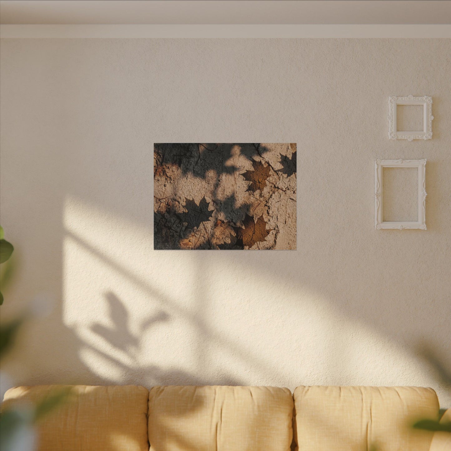 Cozy Shadow Play Canvas Art - Texture Japandi