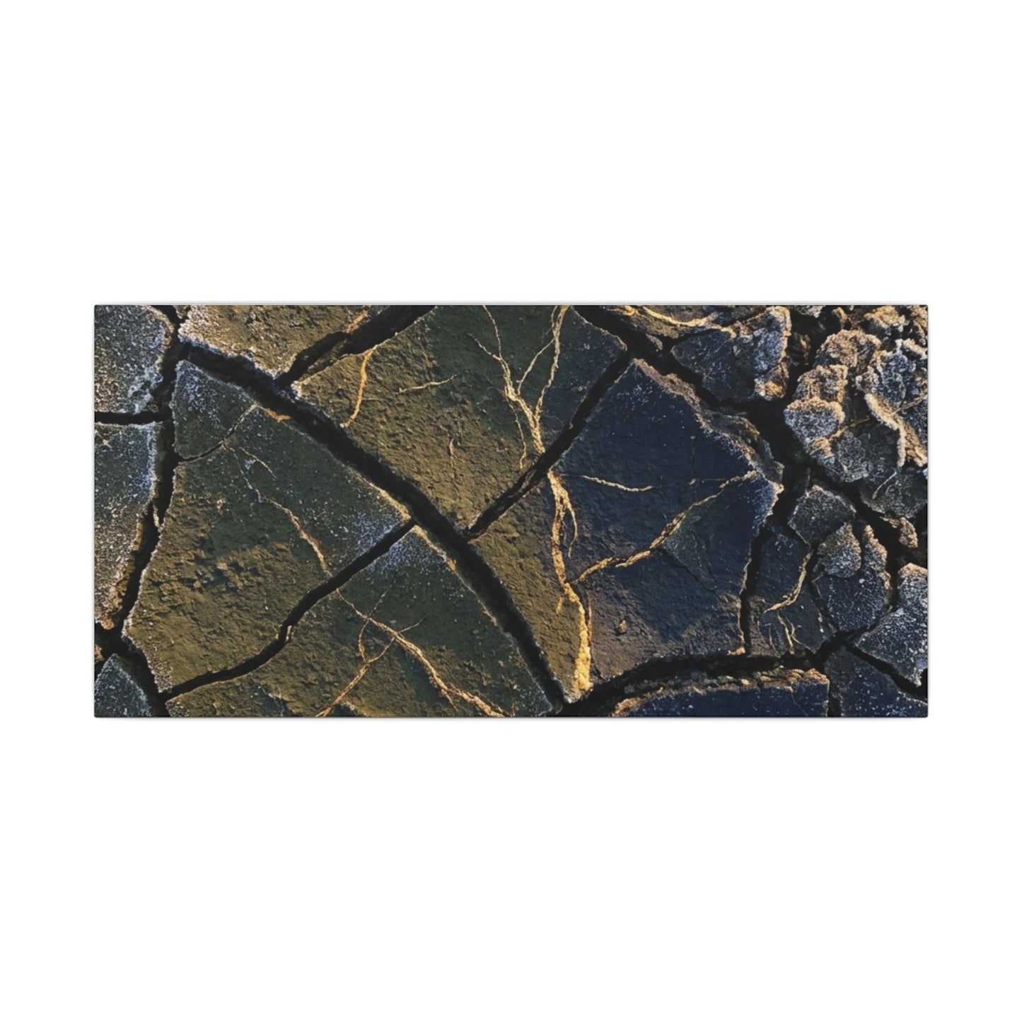 Winter Cracked Earth Moody Minimal Canvas Art | Atmospheric Decor