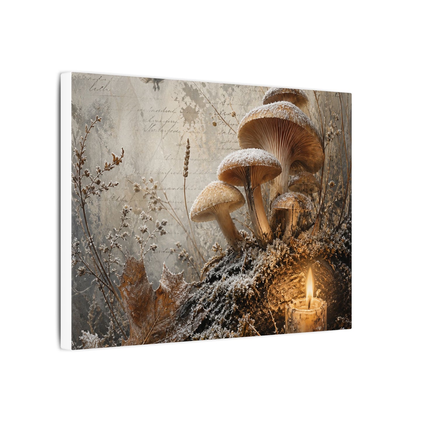 Wild Mushrooms Texture Canvas Art | Elegant Japandi Art