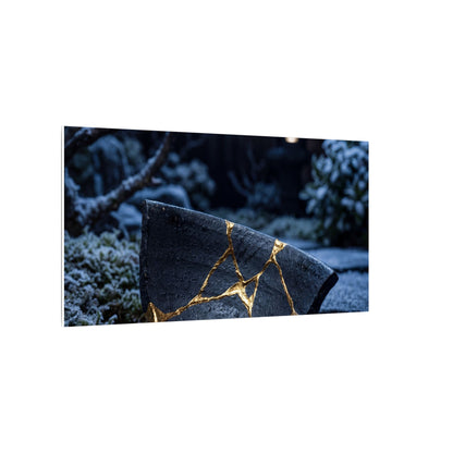 Moonlit Garden Winter Canvas Art | Kintsugi Artful Design