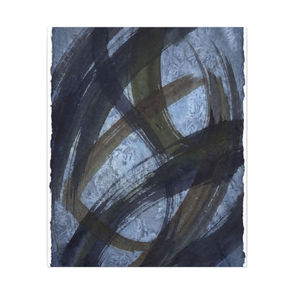 Ink Brushstroke Canvas Art | Winter Dark Japandi Shadow Zen Art