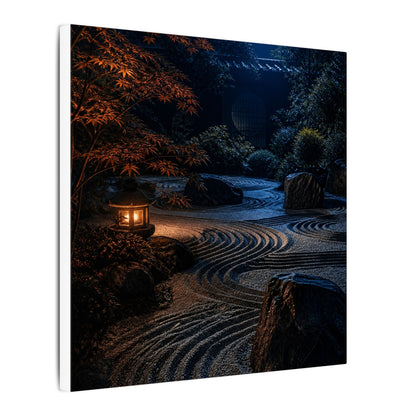 Summer Rock Garden Shadow Zen Canvas Art | Moody Decor
