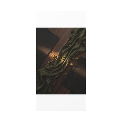 Silk Drape Canvas Art | Spring Dark Japandi Dark Texture Art