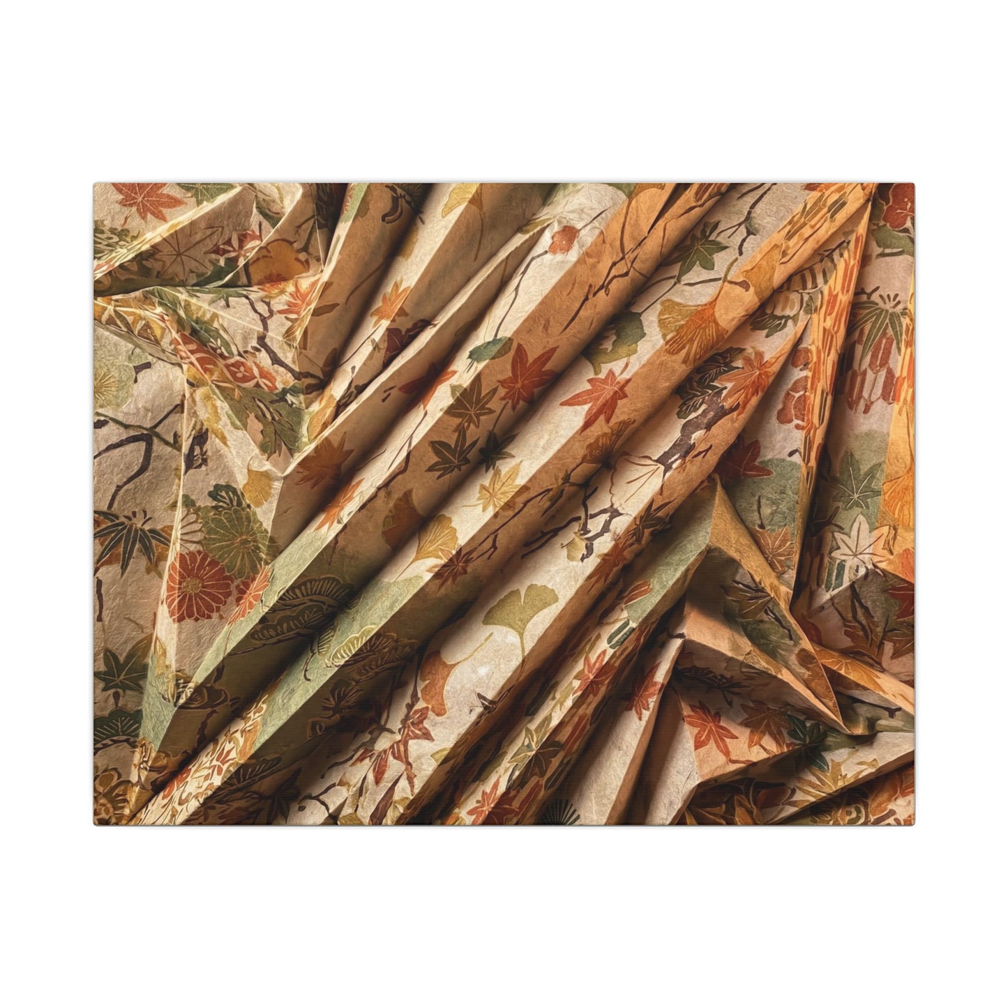 Paper Fold Autumn Canvas Art | Japandi Earthy Design Art Print