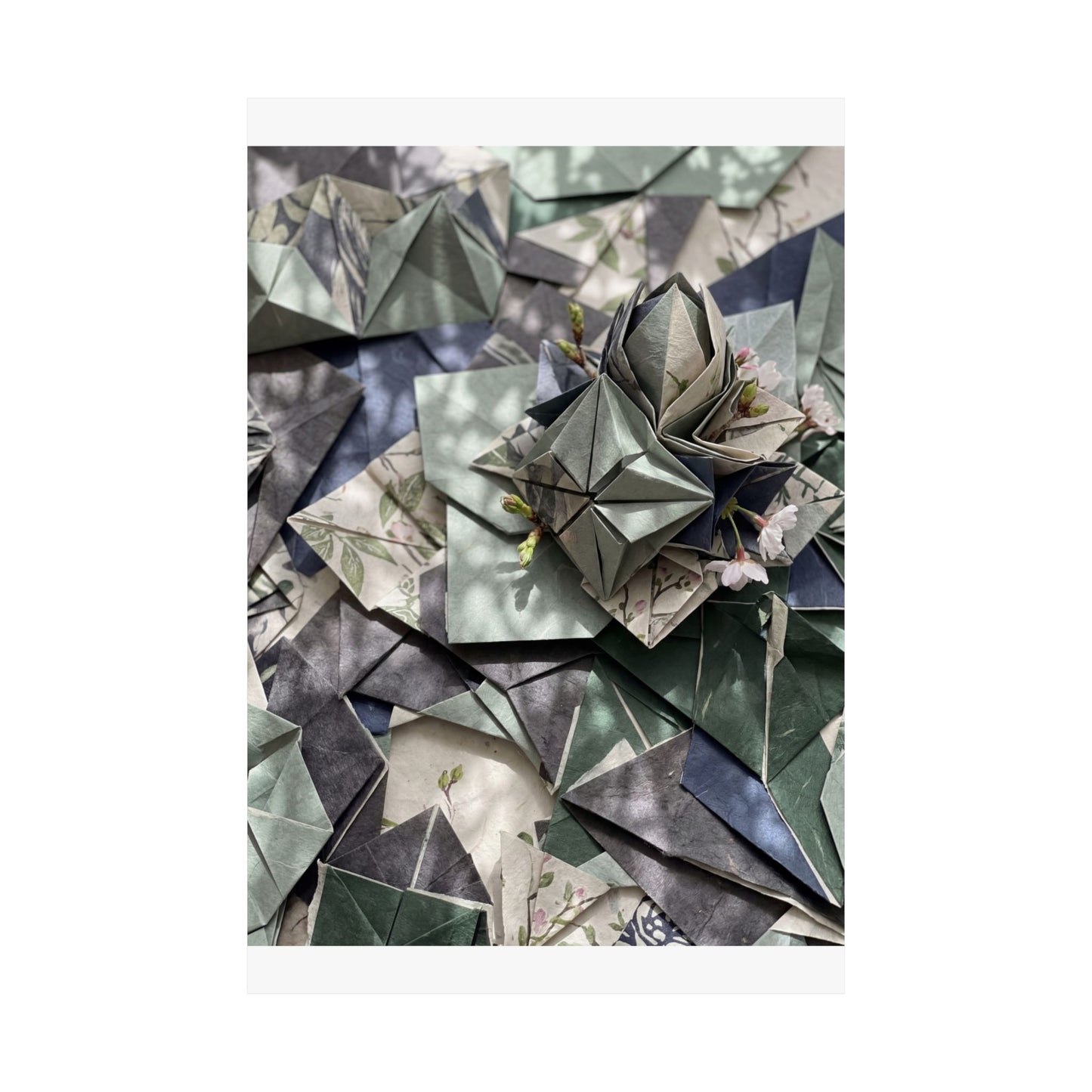 Cozy Paper Fold Wall Art Print - Japanese Pattern Japandi
