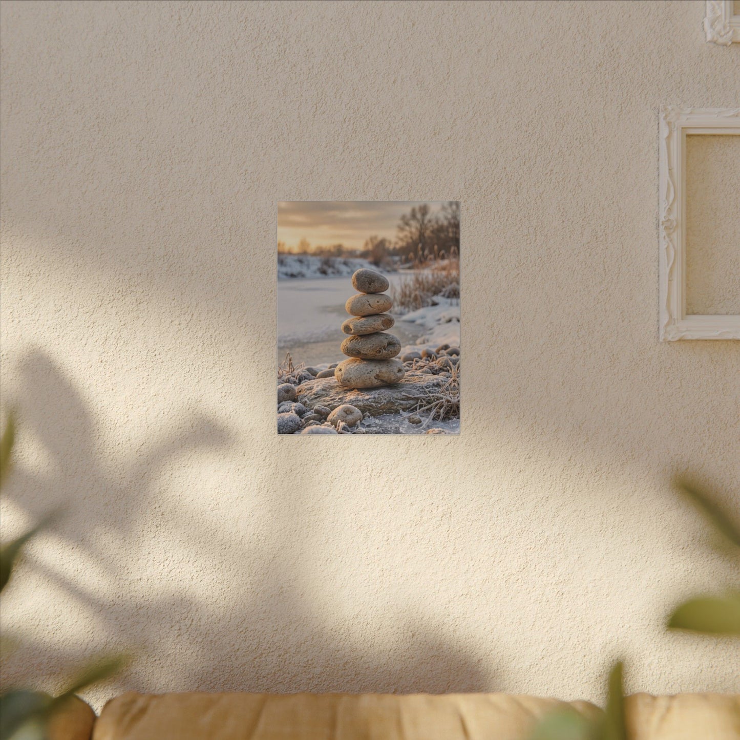 Ma River Stones Canvas Art - Japandi Japanese Pattern