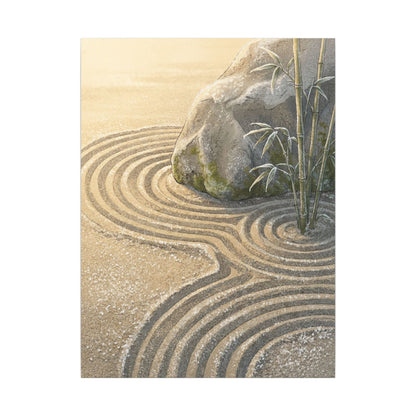 Rock Garden Winter Canvas Art | Zen Peaceful Design