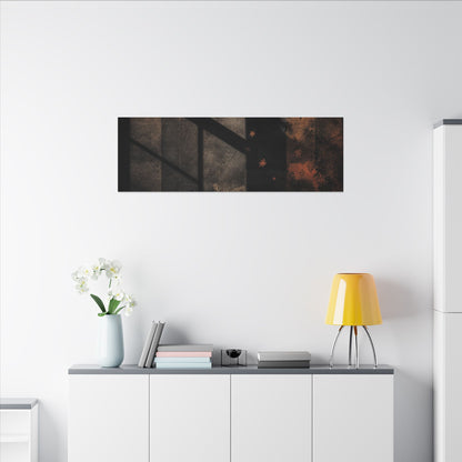 Sophisticated Shadow Play Canvas Art - Dark Texture Dark Japandi