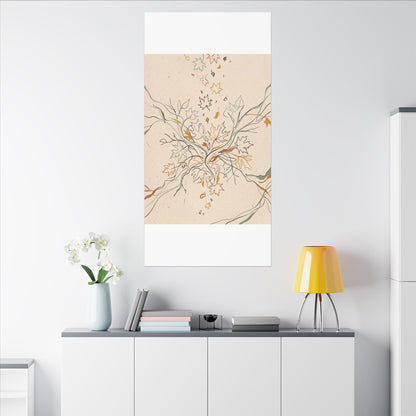 Warm Shadow Play Canvas Art - Minimal Line Japandi