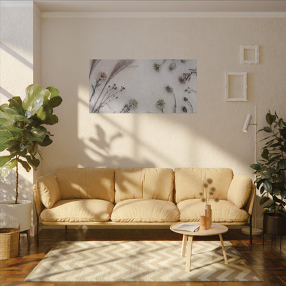Dried Flowers Japanese Pattern Canvas Art | Elegant Japandi Art