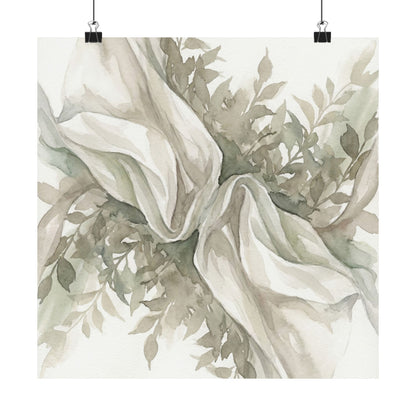 Silk Drape Watercolor Wall Art Print | Elegant Japandi Art