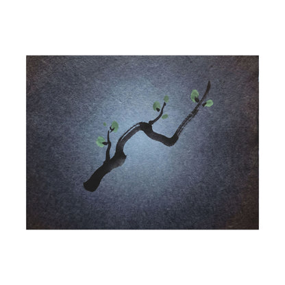 Ink Brushstroke Canvas Art | Spring Dark Japandi Moody Minimal Art