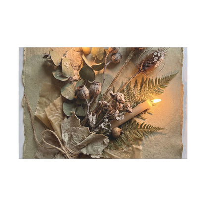 Dried Flowers Texture Canvas Art | Warm Japandi Art