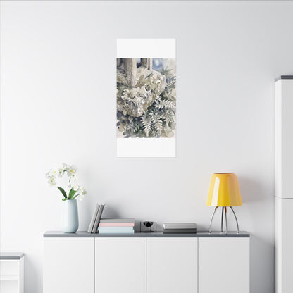 Stone Lantern Watercolor Canvas Art | Elegant Japandi Art