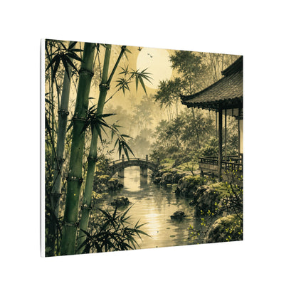 Moonlit Garden Sumi E Canvas Art | Calm Zen Art
