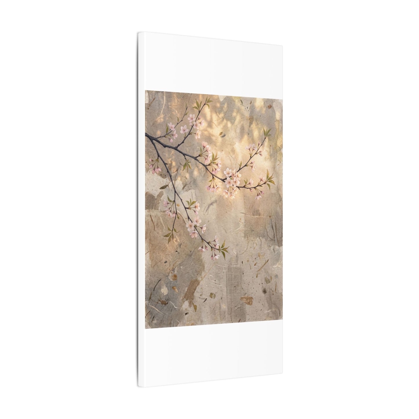 Summer Cherry Blossom Texture Canvas Art | Neutral Decor