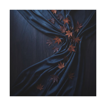 Silk Drape Autumn Canvas Art | Dark Japandi Sophisticated Design