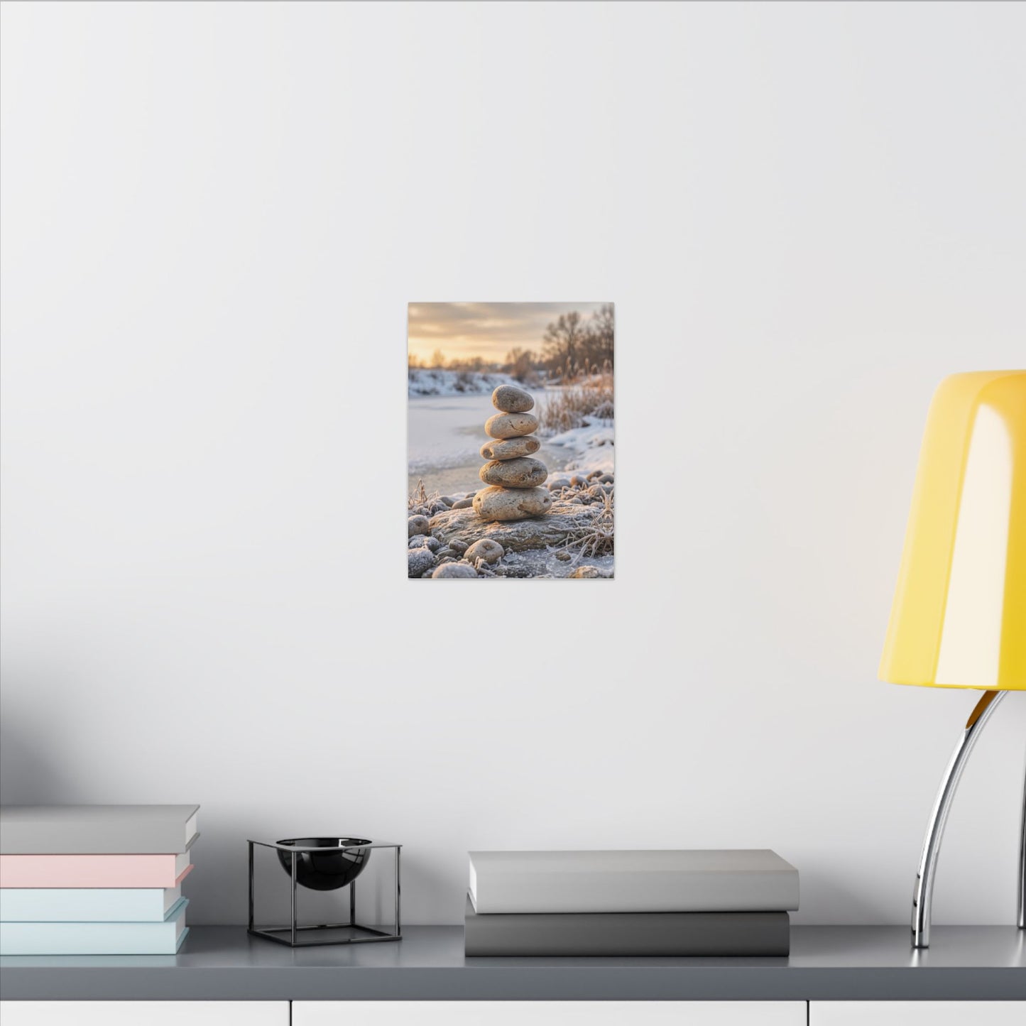 Ma River Stones Canvas Art - Japandi Japanese Pattern
