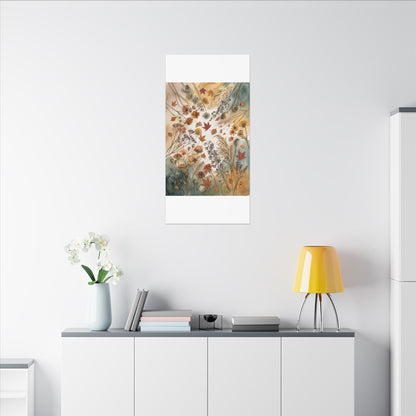 Dried Flowers Canvas Art | Autumn Japandi Watercolor Art