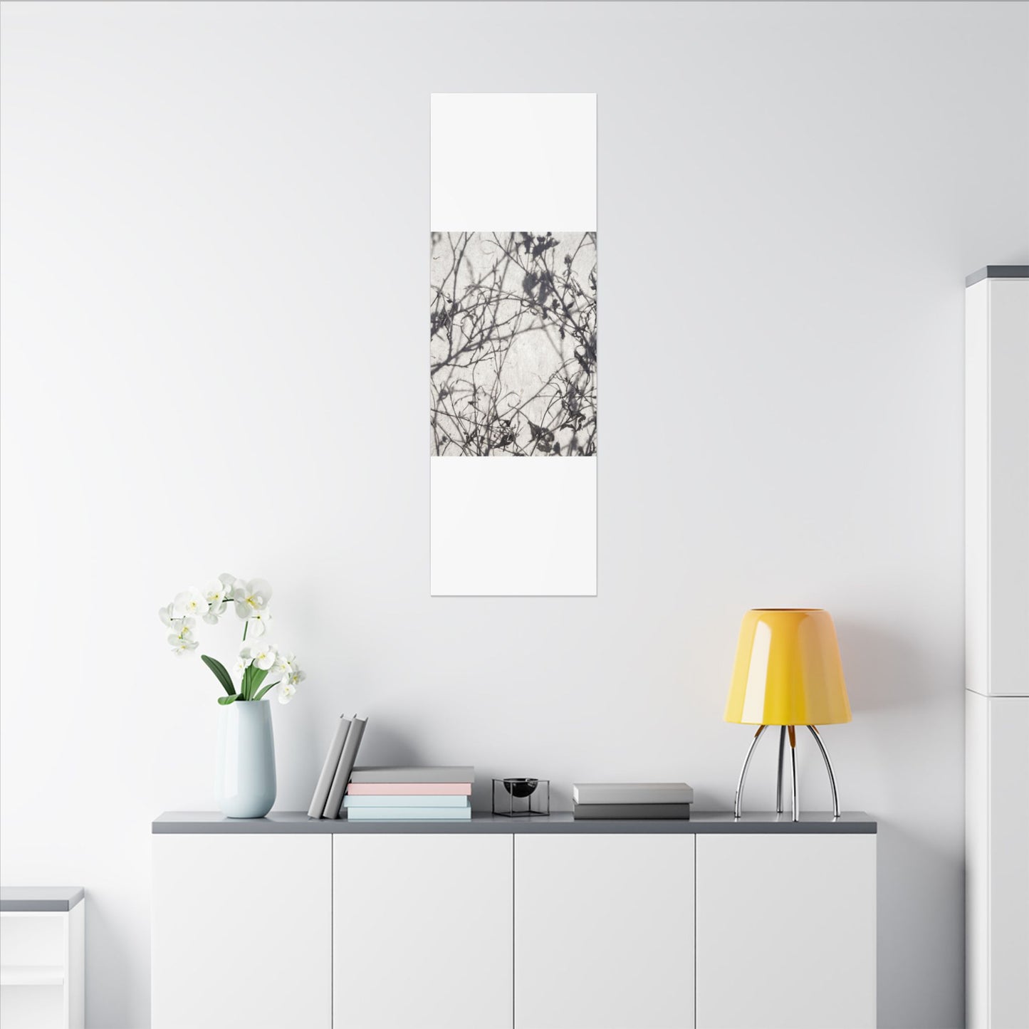 Winter Shadow Play Japanese Pattern Canvas Art | Elegant Decor
