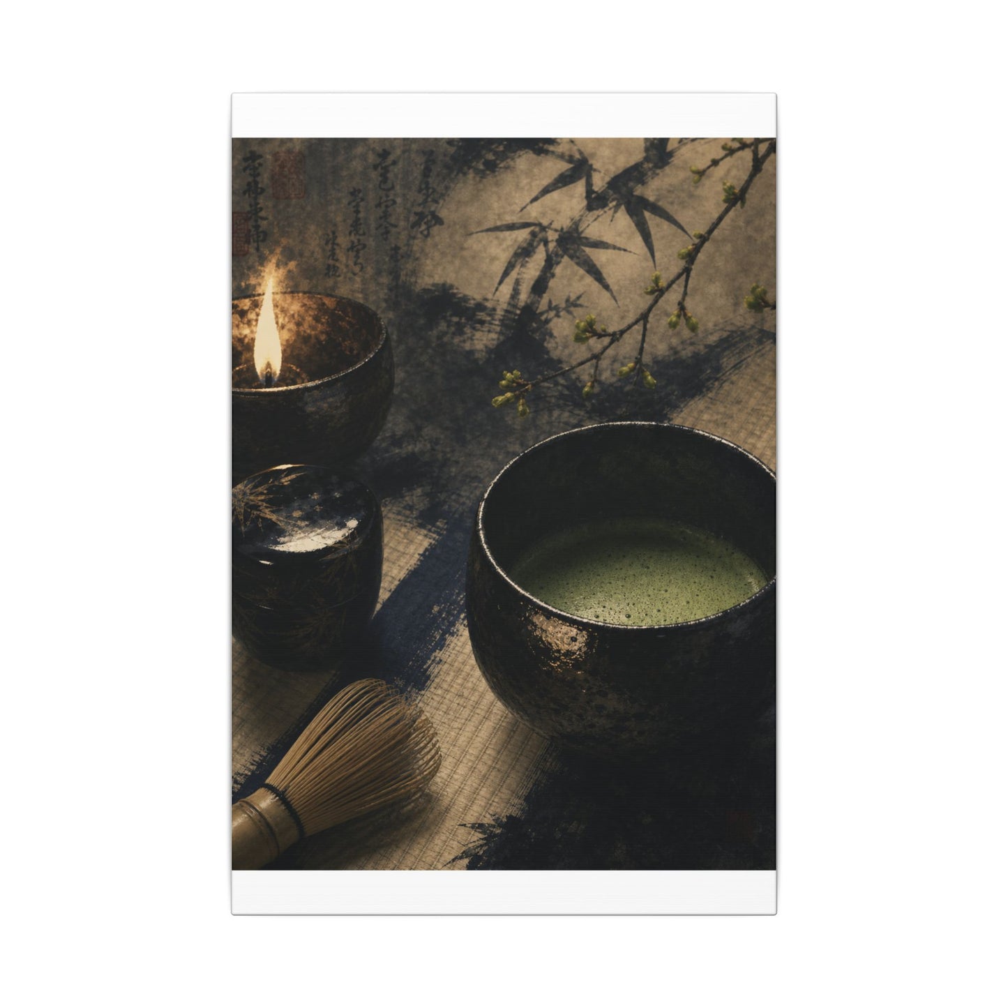 Ma Tea Ceremony Canvas Art - Zen Sumi E
