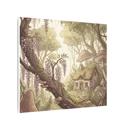 Summer Wisteria Mushroom Illustration Canvas Art | Enchanting Decor