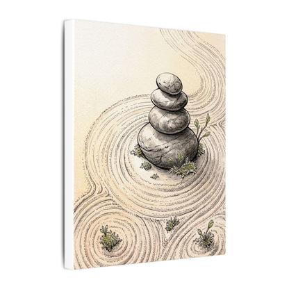 River Stones Spring Canvas Art | Zen Serene Design