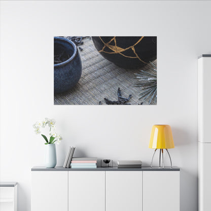 Kintsugi Tea Ceremony in Overcast | Gold Vein Canvas Art