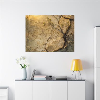 Cracked Earth Spring Canvas Art | Japandi Warm Design